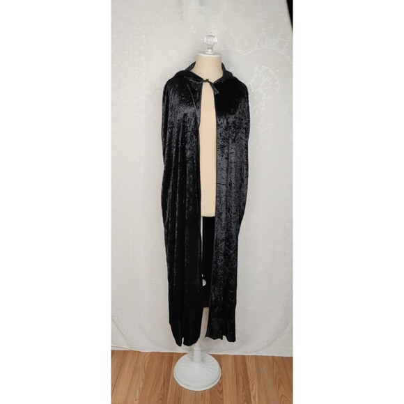 Country Silk Hooded Cape Black Adult One Size Fits All Costume Halloween Cosplay - Picture 12 of 16